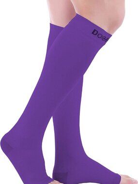 Doc Miller Compression Open Toe Compression Socks, 1 Pair, Violet